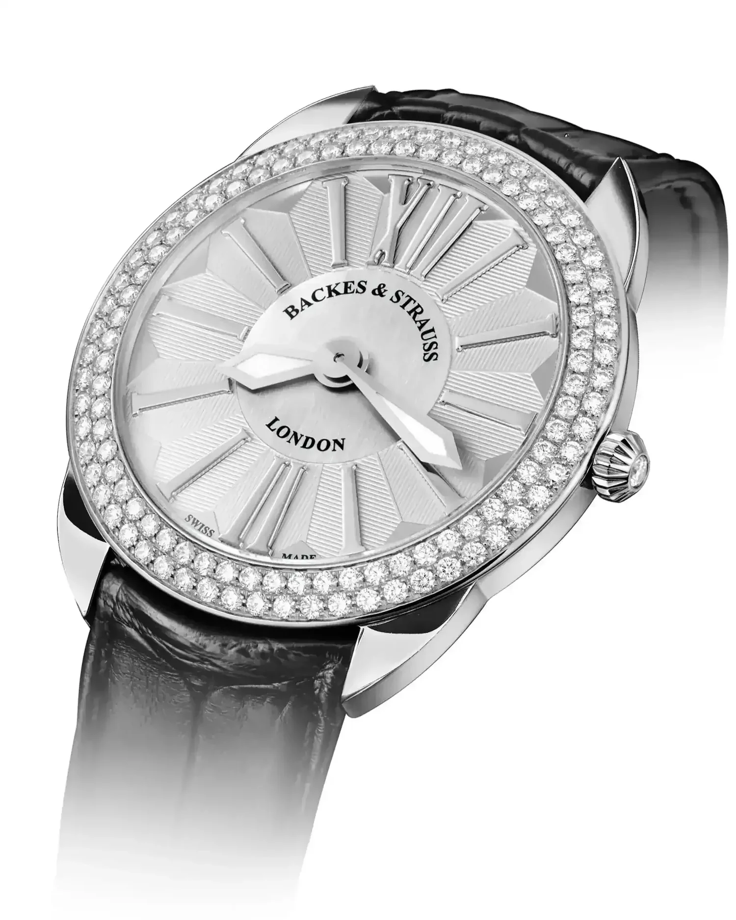Mayfair 40 mm Stainless Steel Mechanical Diamond Bezel Watch